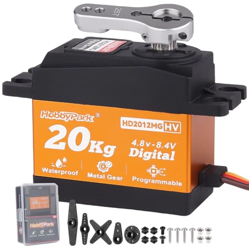 Image of HobbyPark Waterproof Servo Metal Gear RC Servo Digital Servo w /Aluminum Horn RC Parts for 1 /12 1 /10 RC Crawler RC Truck RC Car Buggy Robotic Control Angle 90-180 Programmable 8.4V HV (20kg Torque)