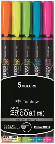 Amazon.co.jp: トンボ鉛筆 蛍光ペン 蛍コート80 5色 WA-SC5C