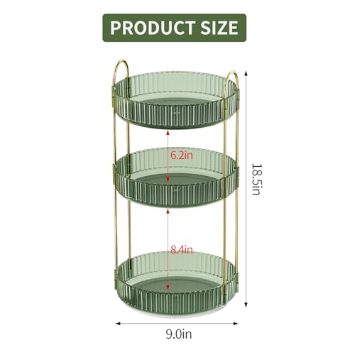 360° Rotating Makeup Organizer, Large Capacity Skincare Organizer, 3 Tier Cosmetic Skin Care Perfume Dresser Organizer, Fits Cosmetics, Perfume, Skin Care, Lipstick by Oifecsie - Image 5