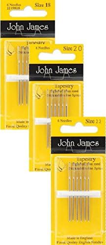 Tapestry Needles, Bundle: Sizes 18, 20 & 22 (6 Needles Each Pack)