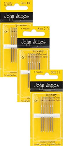 Tapestry Needles, Bundle: Sizes 18, 20 &amp; 22 (6 Needles Each Pack)