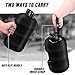 Kaptron Gym Water Bottle with Case - Bodybuilding Water Bottle - Strong Durable 2.2 Litre Water Bottles with Handle - BPA Free (Black)