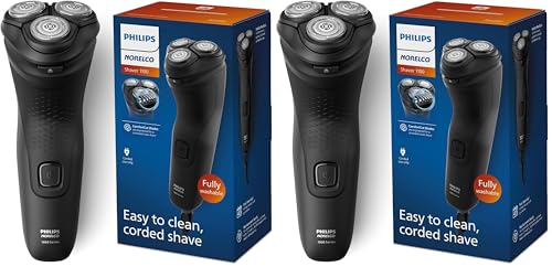 1100 Series,dry Electric Shaver,27 Self-sharpening Comfortcut Blades,4d Floating Heads,p-cap,deep Black,model S1016/90,(pack Of 2)