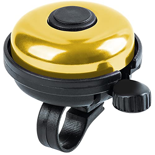 Xthuge Classic Bike Bell, Aluminum Bicycle Bell, Loud Crisp Clear Sound Bicycle Bike Bell for Adults Kids(Gold-Right Hand Use)