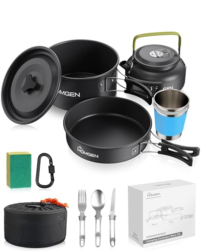 HOMGEN 12pcs Ultralight Anodized Aluminum Camping Cookware