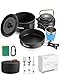 HOMGEN Camping Cooking Set Portable Camping Pots and Pans Set Aluminium Camping Cookware Kit with Carrying Bag Lightweight Cooking Mess Kit Camping Cooking Equipment for 2-3 People