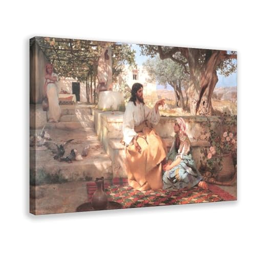Impressions sur toile Siemiradzki Marthe et Marie avec cadre de qualité