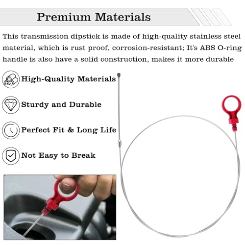 Image of 9336 Transmission Dipstick, Oil Level Dipstick Tool Compatible with Chrysler Jeep Dodge Replaces 8863B, 9336A, 42RLE, NAG1, 62TE 2.7 3.5 3.6 3.7 5.7 6.1 6.4
