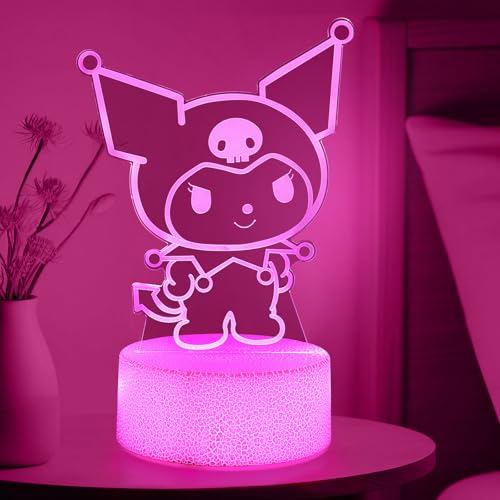 Image of sunduck Pink Kawaii Night Light with Corded Control- Cute Dreamy Girls Room Decor, Perfect Birthday /Christmas Gift for Kids, Unique Holiday Present