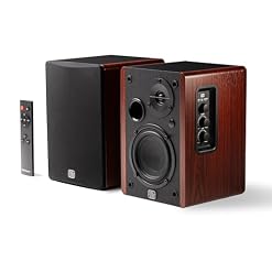 PreSonus Eris Accent Powered Bookshelf Speakers – 50W Wired Stereo Speakers for Record Player, Turntable, Desk & Home, Multiple Inputs, 4” Woofer, Studio Monitors, Tweeter, Remote, Sub Out, Wood Grain - Les Beatles, Paul McCartney, John Lennon, RIngo Starr, George Harrison