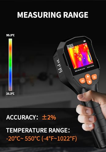 Aicevoos Wärmebildkamera SuperIR 240x240 IR-Auflösung Thermal Imaging Camera 25 Hz Bildwiederholrate, -4°F to 1022°F Infrarot-Thermometer, Dual-Kamera-Wärmebildkamera mit Sichtlichtkamera