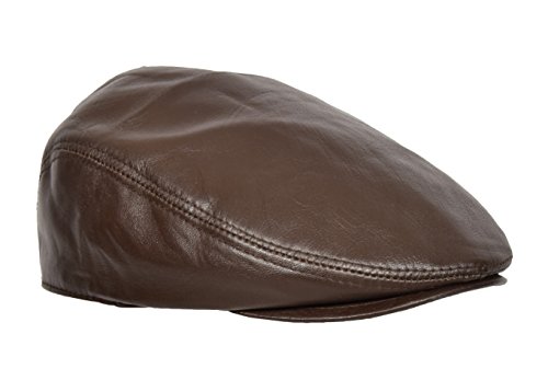 Real Leather Flat Cap Newsboy Ivy Peaked Gatsby Golf Cabbie 