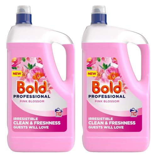 Bold Laundry Detergent Pink Blossom 4.95L - 110 Wash | Professional Concentrated Liquid Biological Detergent | Fresh & Clean Washing | Long Lasting Fragrance | 2 Packs