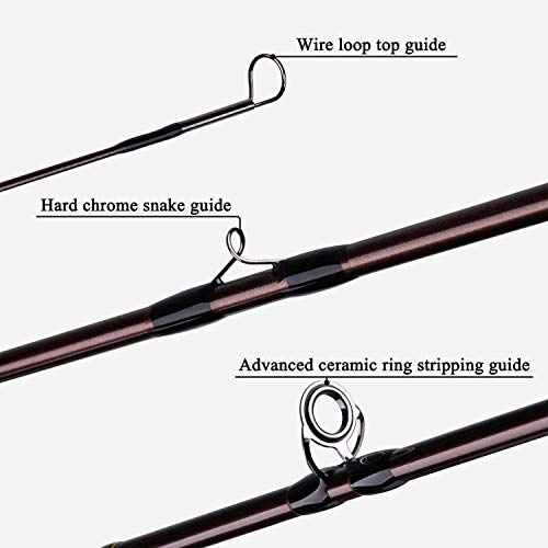 Goture Fly Fishing Rod - 9Ft 4 Piece Fly Rod With Carrying Case For Freshwater Saltwater - Travel Fly Fishing Rod For Walleye Bass Salmon Trout - Carbon Rod With Chromed Guides - 7Wt Fly Rod #TOP5