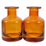 HOMSFOU Glass Diffuser Bottles: 2 Pcs Empty Reed Diffuser Container Refillable Aromatherapy Jars Replacement Bottles for DIY Home Fragrance & Essential Oils, 150ml/5oz (Amber)