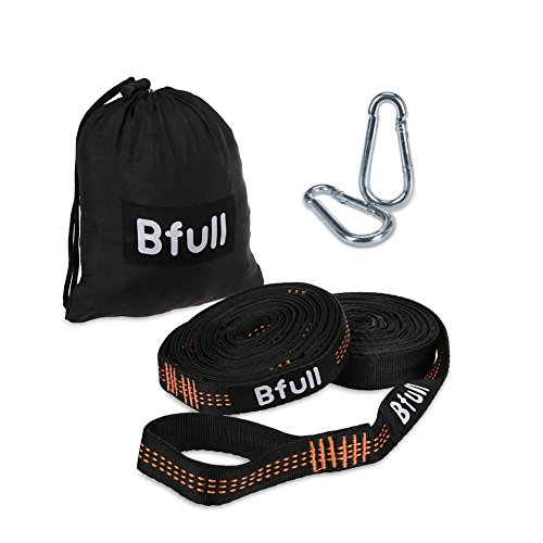 BFULL Hammock Straps, Hammock Tree Straps Combined 20' Ft Long,2200 LBS Strength ,100% No Stretch Polyester ,40 Loops, Quick&Easy Setup For Camping,Hiking or Backyard