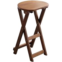 Foldable Beech Wood Stool, Household Small Stool, Dining Table and Chair, Bar Stool, 43/62Cm Two Heights,Brown,62cm