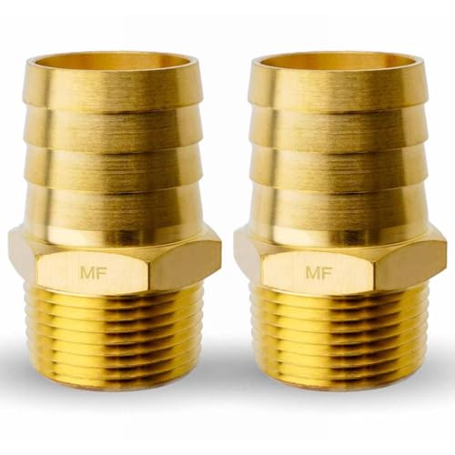 MAACFLOW MAACFLOW Brass 1" Male NPT to 1-1/4" Hose ID Barb Barbed Hose Fitting Adaptor Connector (Pack of 2) by MAACFLOW - Used condition - US$15.30