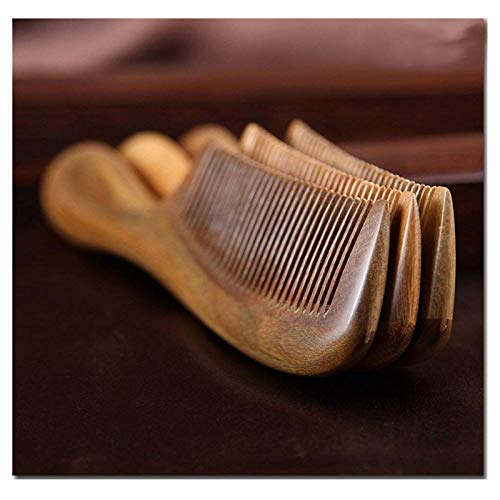 Beiny Natural Green Sandalwood Comb - Anti Static Wooden Hair Comb With Thickening Round Handle For Hair Health #TOP7