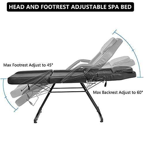 Message Salon Tattoo Chair Bed with Stool Spa Table Chair Max Weight Capacity 500lbs