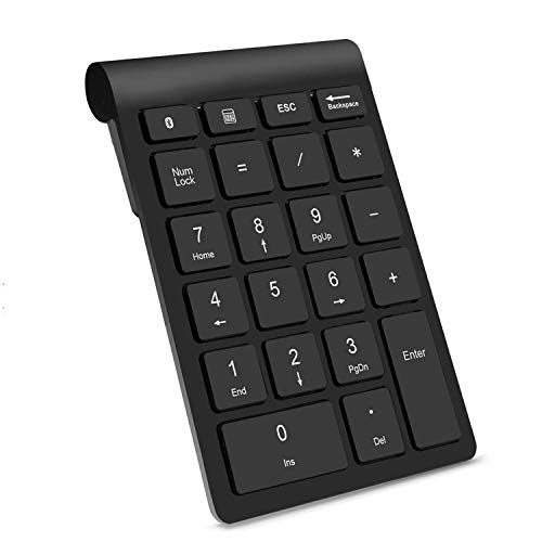 Bluetooth Number Pad, Acedada Portable Slim 22-Key Wireless Bluetooth Numeric Keypad For Financial Accounting Data Entry, Advanced 10 Key For Laptop, Notebook, Desktop, Pc, Surface Pro, Etc - Black #TOP7