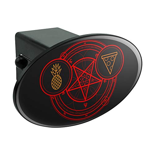 Pineapple and Pizza Pentagram Unholy Combination Oval Tow Trailer Hitch