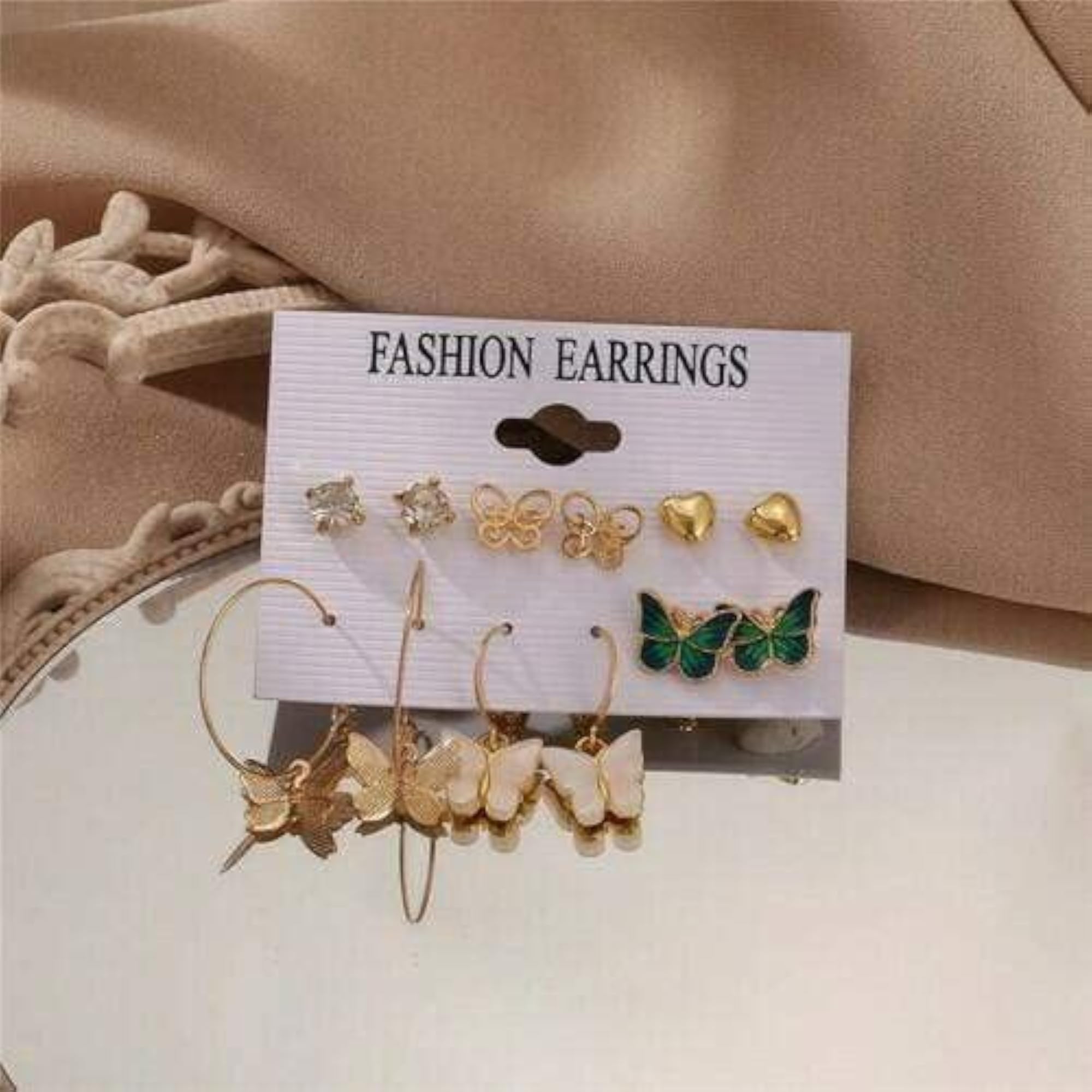 Gold Plated Necklace & Earrings Set for Women