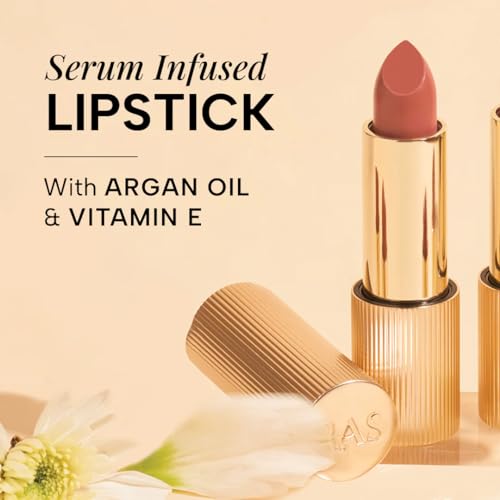 Image of RAS Luxury Oils Lumiere Satin Matte Lipstick | 8-Hr long stay Creamy Matte, Non-Drying, Lightweight & Pigmented | Natural infusion of Argan & Avocado | Vegan, Cruelty-Free