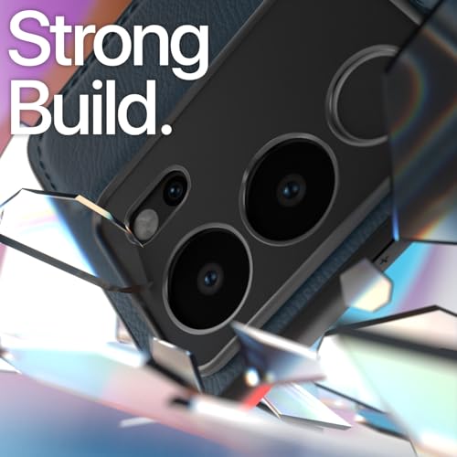 Image of Pikkme Vivo V29 / V29 Pro 5G Back Cover | Flexible Pu Leather | Full Camera Protection | Raised Edges | Super Soft-Touch | Bumper Case for Vivo V29 / V29 Pro 5G (Blue)