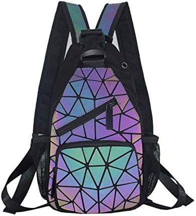 OLOEY Women Geometric Luminous Purses and Handbags Chic Stylish Color Changable Reflective Cross Body Bags Backpack (Mini Backpack)
