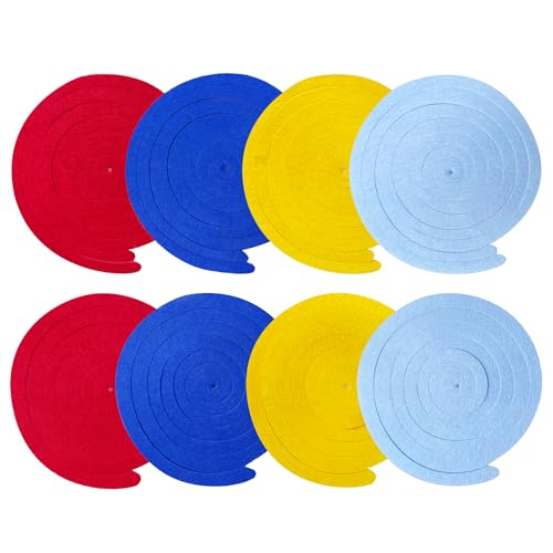 Image of 36 Pcs Red Blue Yellow Hanging Swirl Decorations Colorful Felt Swirl Streamer Spiral Ceiling Decorations Garland for Carnival Circus Clown Fiesta Festival Birthday Wedding Party Supplies