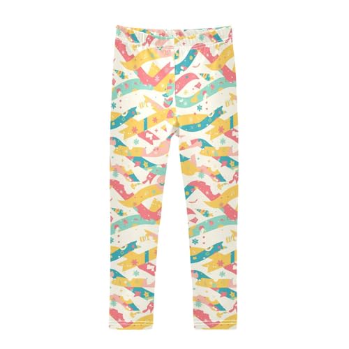 Cute Christmas Elements Kids Girl's Leggings Comfortable Full Length Leg Yoga Pants Exercise