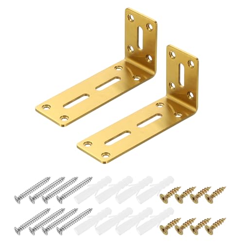 uxcell 2Pcs 60x120x40mm Rose Gold Corner Braces