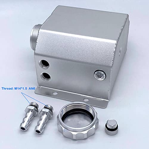 Peopop 1L Universal Aluminum Radiator Coolant Overflow Expansion Tank Recovery Water Tank Reservoir (Silver) #TOP4