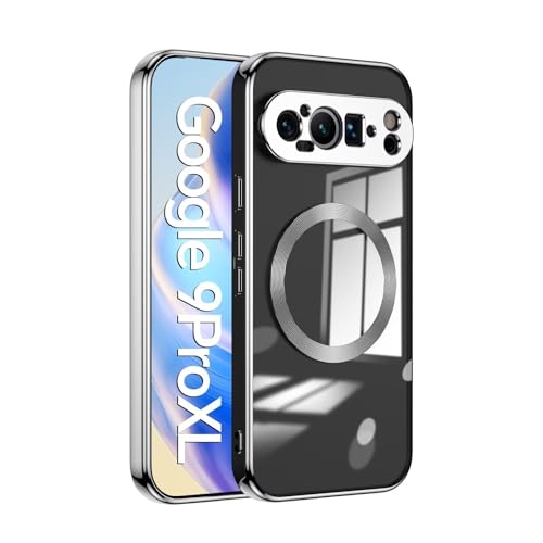 ESONG Magnetic Clear for Google Pixel 9 Pro XL Silicone Protection Case with MagSafe, Wireless Charging