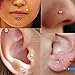 Emivery 5mm Crystal Magnetic Stud Earring Magnet Nose Ear Lip Stud Non Piercing Tragus Nose Stud 8 Pairs/Pack (8 Pairs Multi)