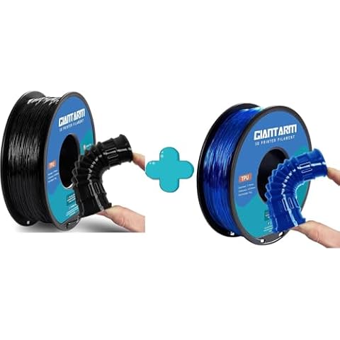 GIANTARM 3D Printer Filament 1kg,Black and Blue TPU Filament 1.75mm Dimensional Acuuracy +/-0.03mm,1080 Feet Per Roll,Vacuum Packaging Cover