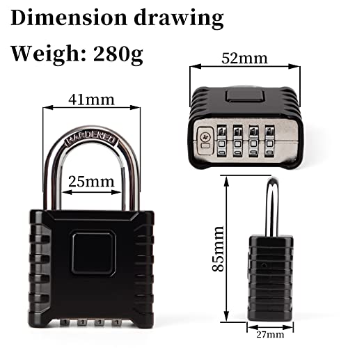 Weielt Heavy Duty Combination Padlocks Outdoor - Image 2