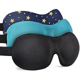 AMAZKER - Mascherina per dormire, invisibile, con orbita profonda, 3D, ultra leggera e confortevole, confezione da 3 maschere per dormire, per viaggi, pisolino, lavoro a turno
