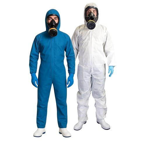 Xtreme SMS Overall Einweg Schutzanzug Weiß Größe XL mit Kapuze PSA Kat. 3 Typ 5/6 atmungsaktiv antiâ€¦ – Miniatur