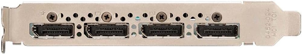 Rear view of PNY Quadro M2000 graphics card showing four DisplayPort connectors