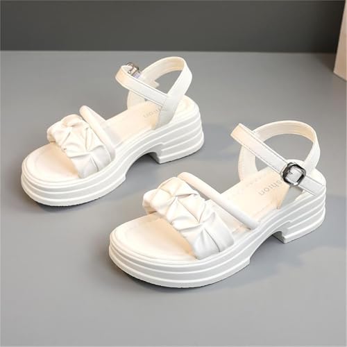 Women's Summer Fashion Platform Chunky One Line Buckle Sandals Beach2