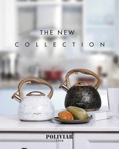 image for POLIVIAR 7379 POLIVIAR Tea Kettle, Iron Grey Tea Pot Stovetop, 2.7 Qua