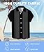 Deer Lady Hawaiian Bowling Shirts for Men Short Sleeve Button Down Shirt Casual Beach Summer Shirts Black XXL-220704