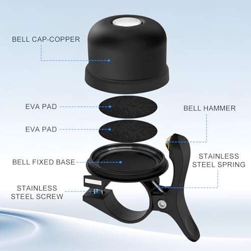 Timbre de bicicleta impermeable para Apple AirTag manubrio adulto 7