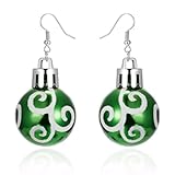 Pendientes De Bola Redonda Verde Y Roja De Feliz Navidad Para Mujer, Pendiente Colgante Con Forma De Copo De Nieve Y Estrellas, Joyería Para Festival De Año Nuevo