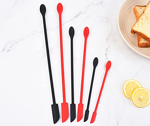 Longfite Small Silicone Spatula With Spoon Set 6 Pieces Double-End Flexible Scraper For Narrow Bottle And Jar #TOP6