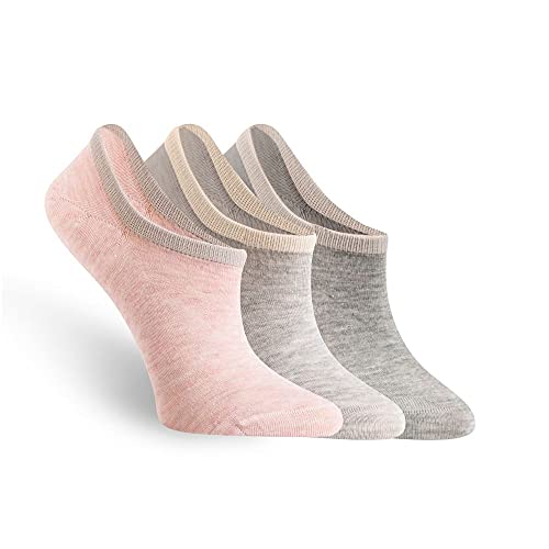 Womens Silk Butter Tipped Ped No Show Sock - 3PK Blushed
