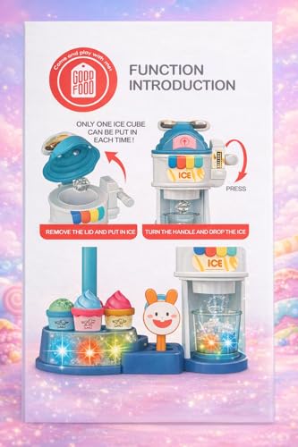 Image of TEC TAVAKKAL 18 Pcs Ice Cream Unicorn Cart Toy with Lights, Music & Bump-and-Go Action | Pretend Play Candy Shopping Cart | Musical Moving Toy | Educational Fun for Kids