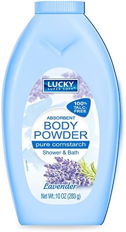 Lucky Super Soft Cornstarch Body Powder, Lavender, 10 Ounce